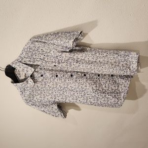 Floral Print Short Sleeve Button Up